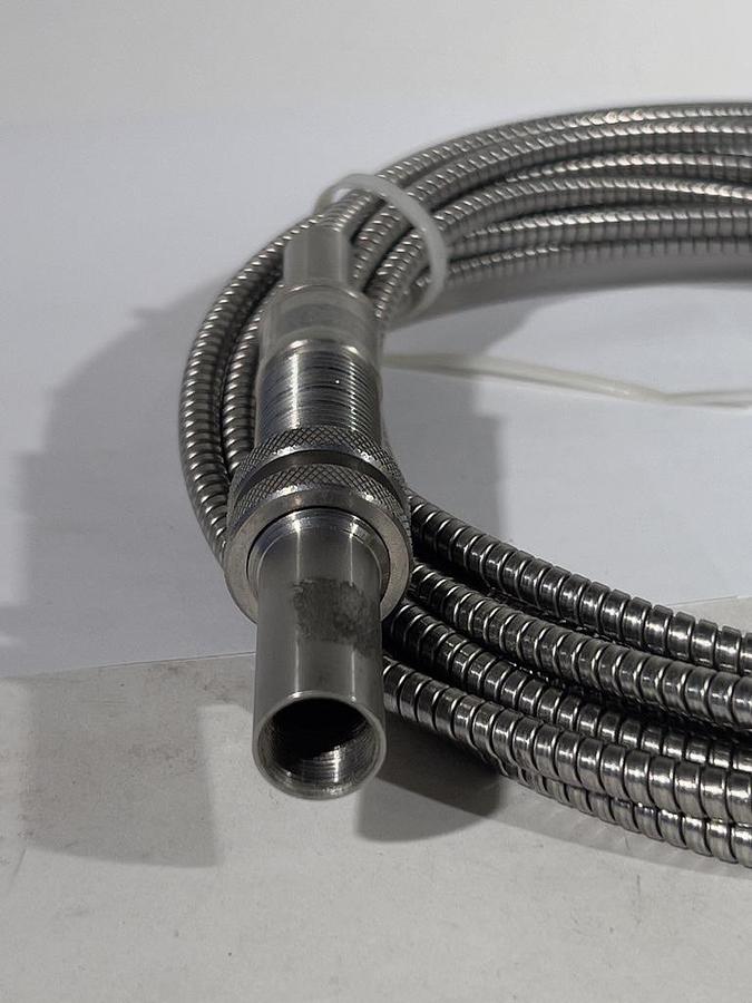 Used Mikron 14337-A-24 Fiber Optic Light Pipe Cable w/ Threaded Adapter