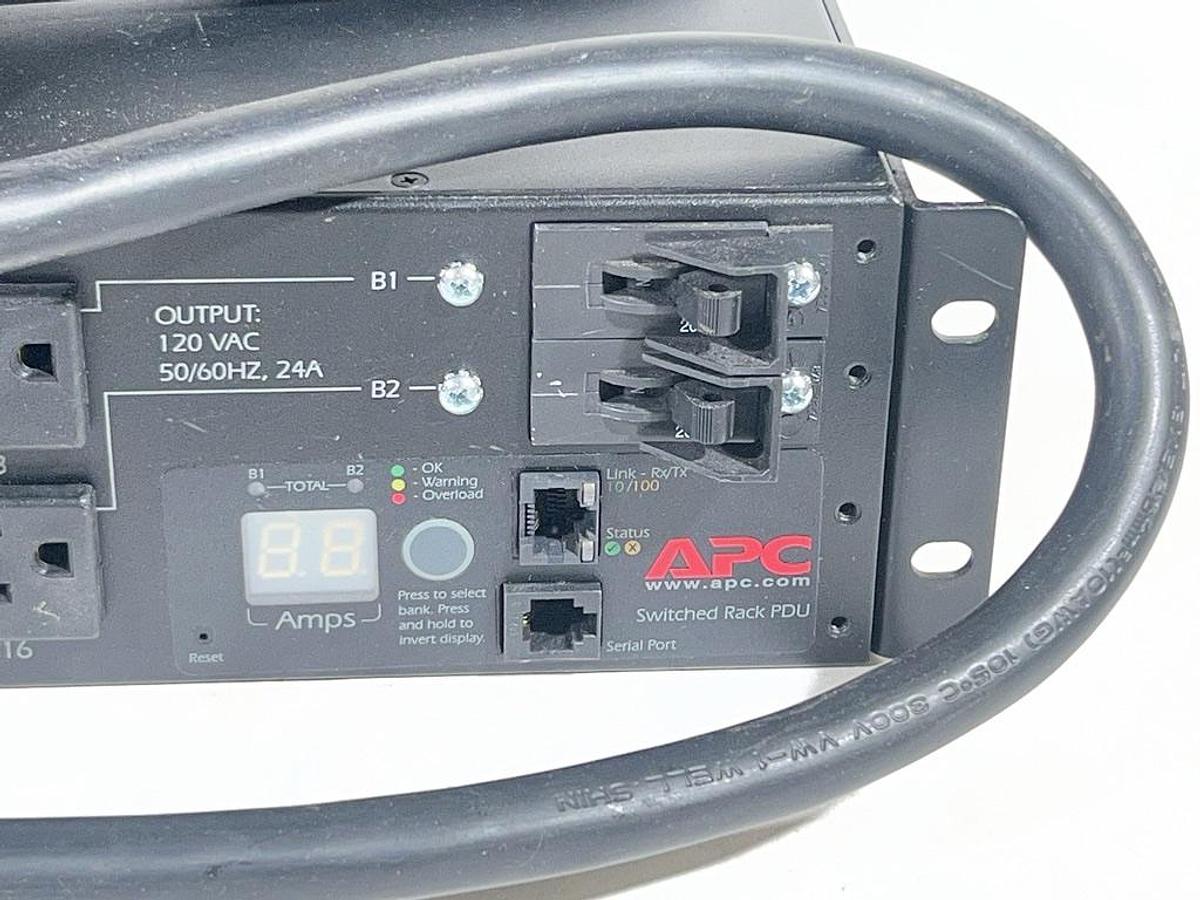 Used APC AP7902 2U Rack PDU, Switched, 30A, 120V, with 16x 5-20 Outlets