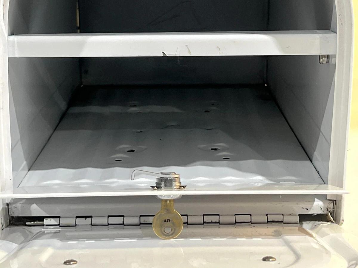 Used Solar Group Gibraltar Industries White Locking Mailbox Model No. MB-981W