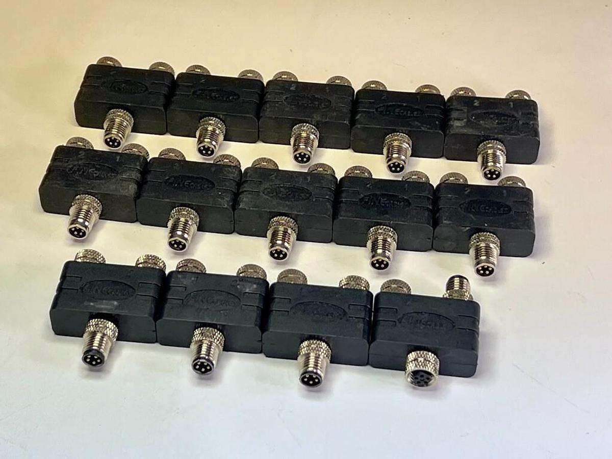 Used Lot of 14 Assorted 5-Pin M8 Circular Metric Connector Y-Splitters