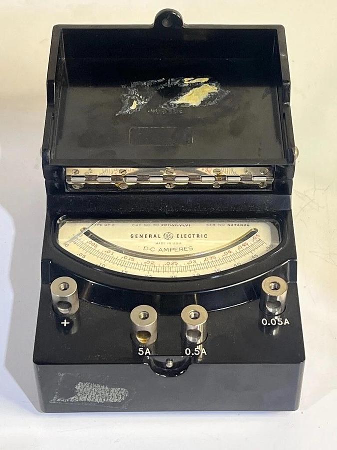 Used Lot of 2 Each: Vintage General Electric DP-9 DC Ammeter - Analog Current Meters