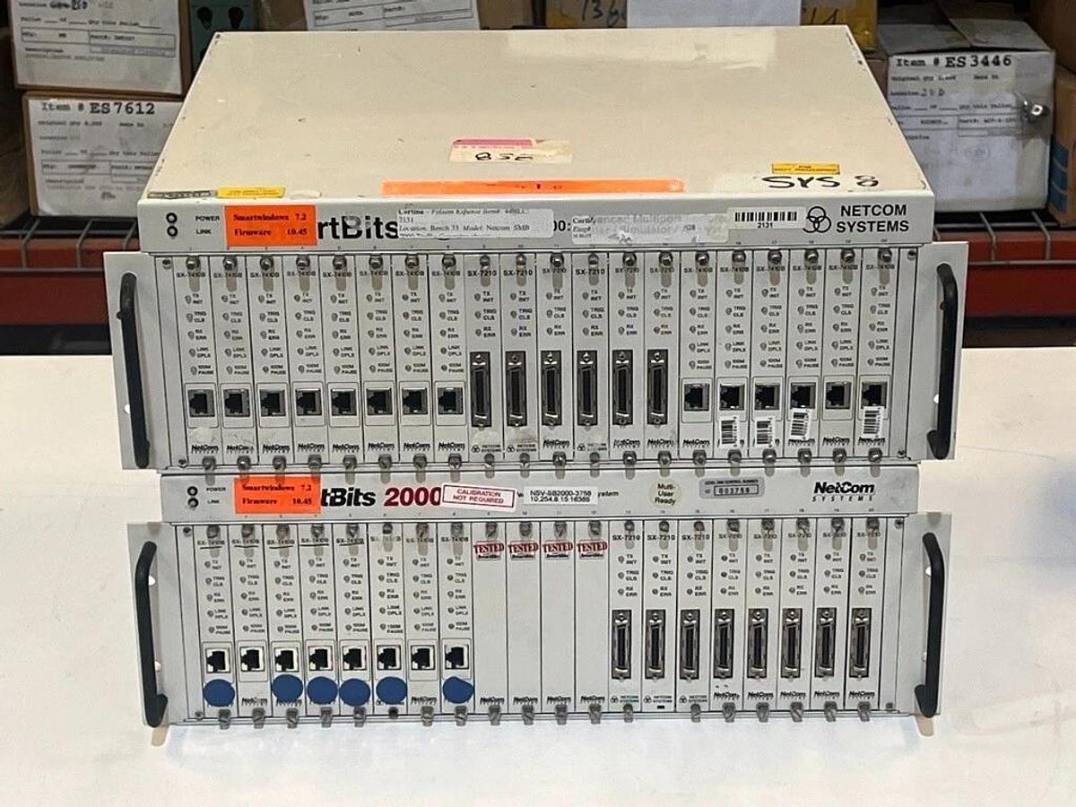 Used Lot of 2 Each: SmartBits 200 & 2000 Systems + 16 Each: SX-7410B & Manual