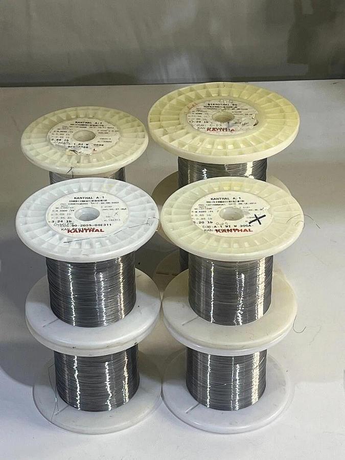 Used Kanthal A1 and Nikronthal 60 Resistance Wire Lot: 8 Spools, 2 Pounds Net Weight