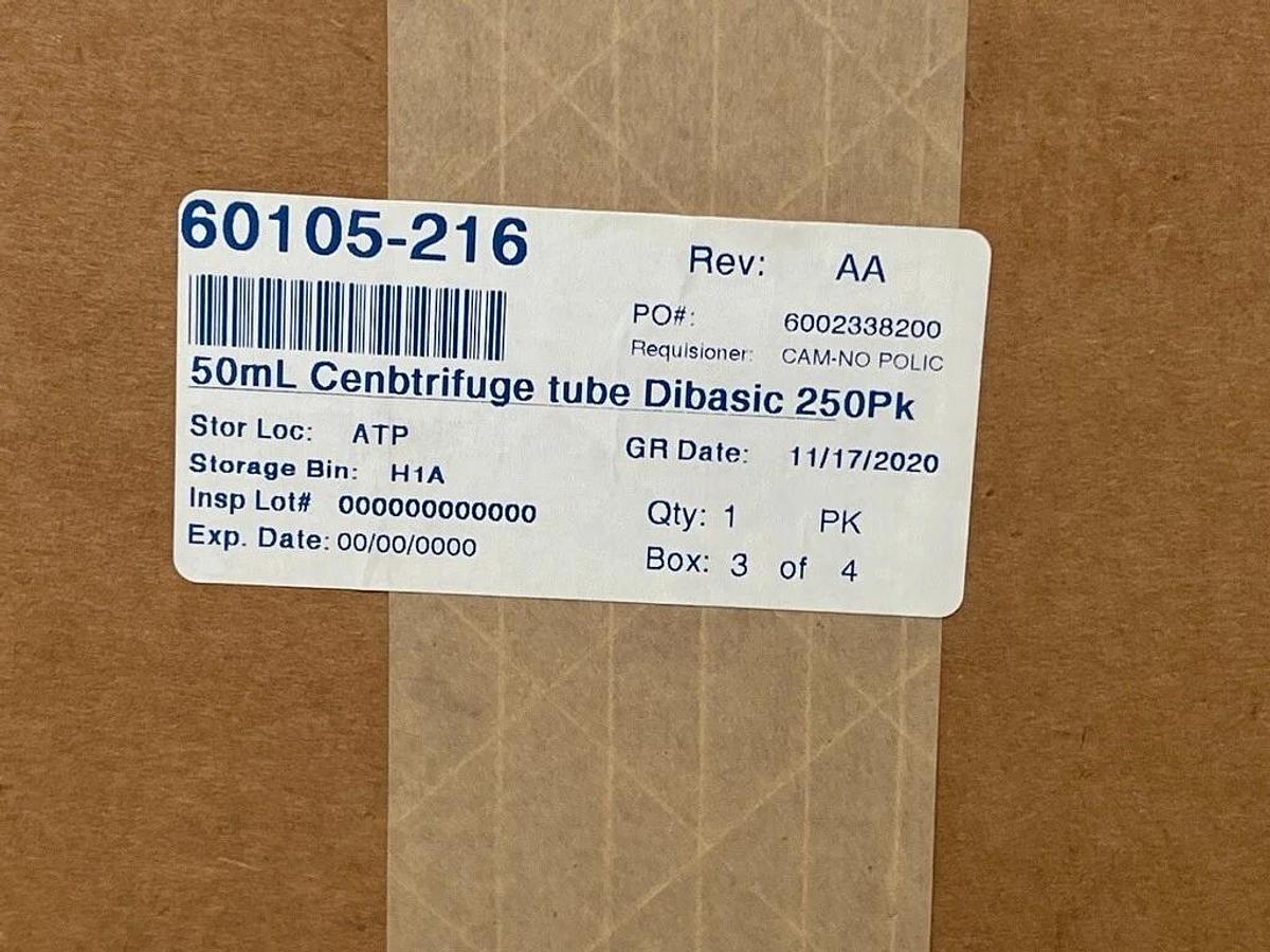 Used Box 250 Thermo Scientific 60105-216 50mL Tubes HyperSep Dispersive SPE QuEChERS