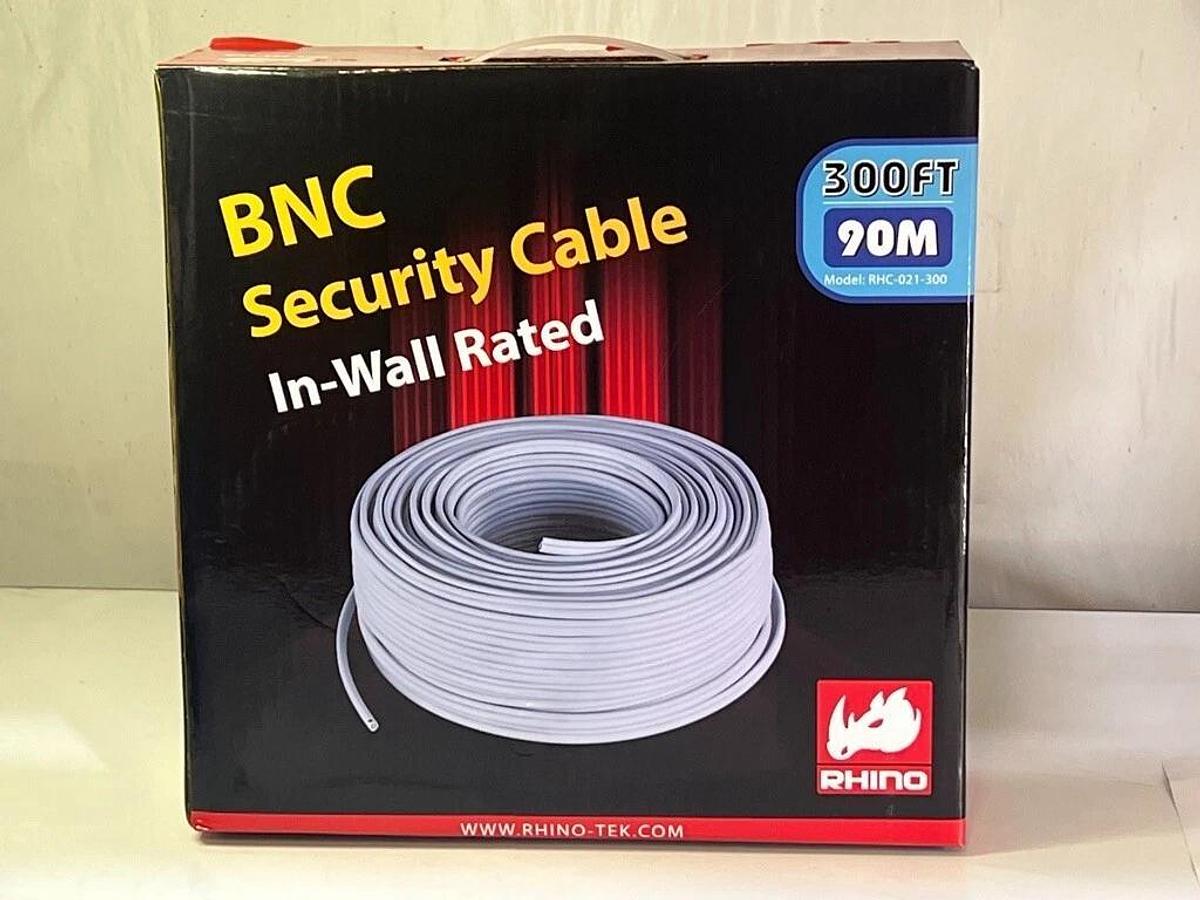 Used Rhino Tek 300FT BNC Security Cable In-Wall Rated - RHC-021-300