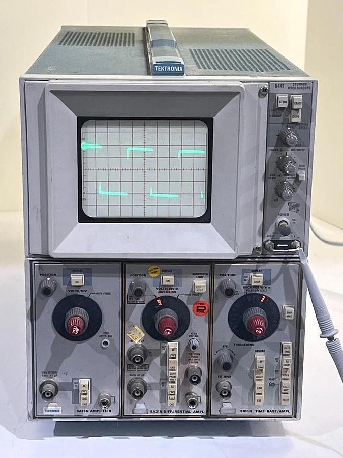 Used Tektronix 5441 Storage Oscilloscope Mainframe with 5A15N, 5A21N & 5B10N Plug-Ins