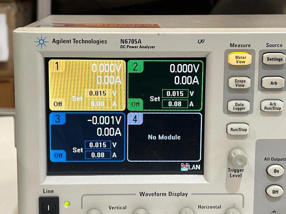Used Agilent N6705A DC Power Analyzer with 3 Each N6731B DC Power Modules Installed