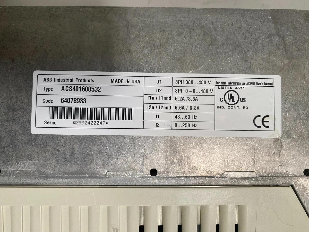 Used ABB ACS401600532 AC Drive Variable Frequency Drive