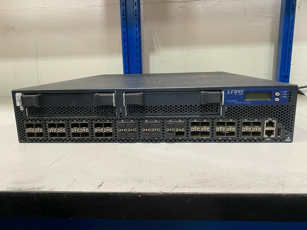 Used Juniper Networks EX4500 Virtual Chassis - FOR PARTS - NO POWER SUPPLIES EX 4500