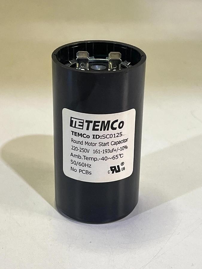 Case of 50: TEMCo Industrial 161-193 uF 220-250 VAC Round Motor Start Capacitors