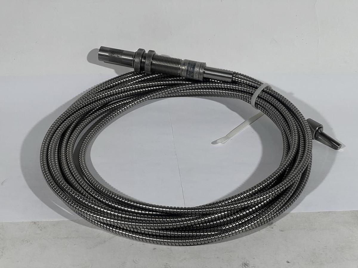 Used Mikron 14337-A-24 Fiber Optic Light Pipe Cable w/ Threaded Adapter
