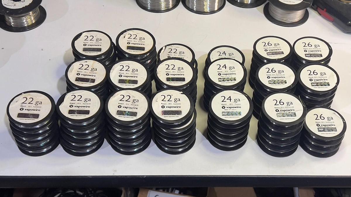 Vapowire Lot: 89 Each 30 Ft Spools Resistance Wire - TEMCo Titanium Nichrome A1