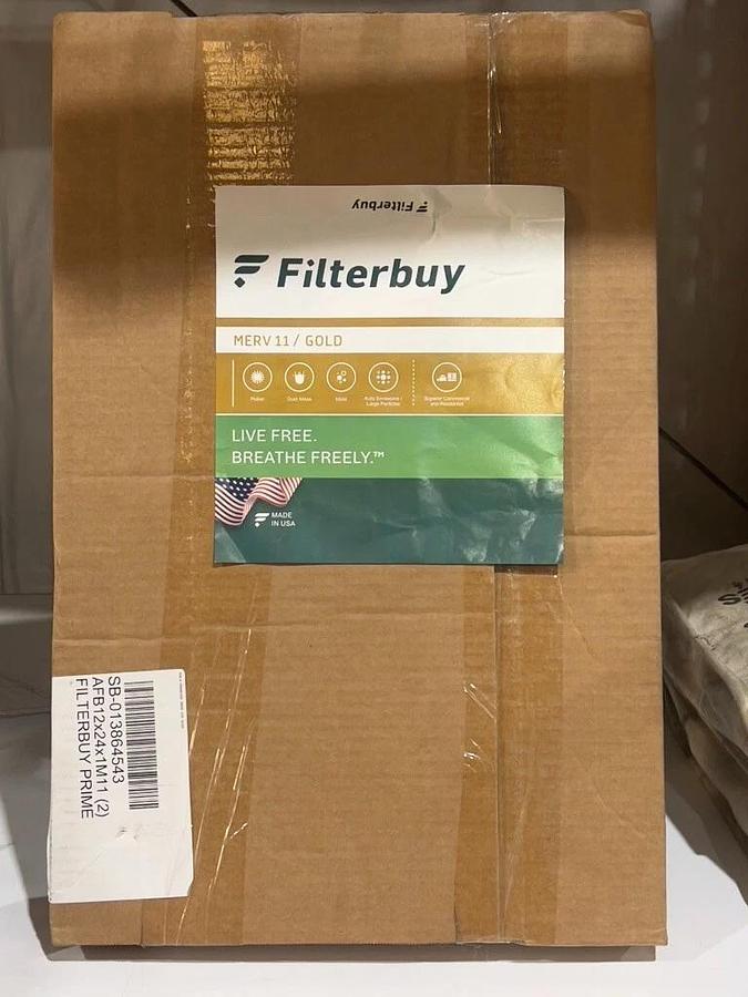Used 2 Pack - Filterbuy MERV 11 / Gold 12"x24"x1" Pleated Air Filters - AFB12x24x1M11