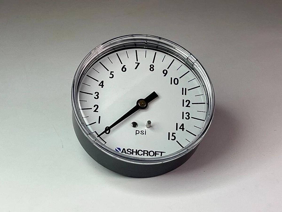 Lot of 6 Pieces: Ashcroft 35W1005H02B Gauge 0-15, PSI 3.5", Face 1/4" NPT