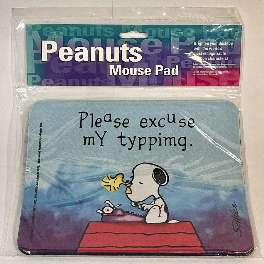 Peanuts Mouse Pad: Snoopy "Please excuse my typpimg." 9 In x 8 In