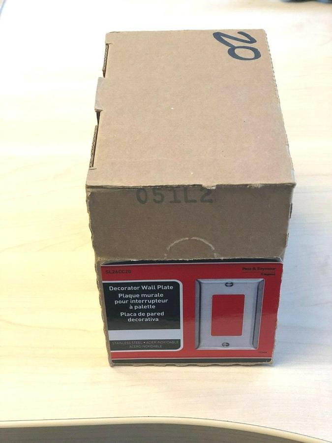 Used Box of 20 Pass & Seymour SL26-CC20 Decorator Wall Plate Stainless - Custom Holes