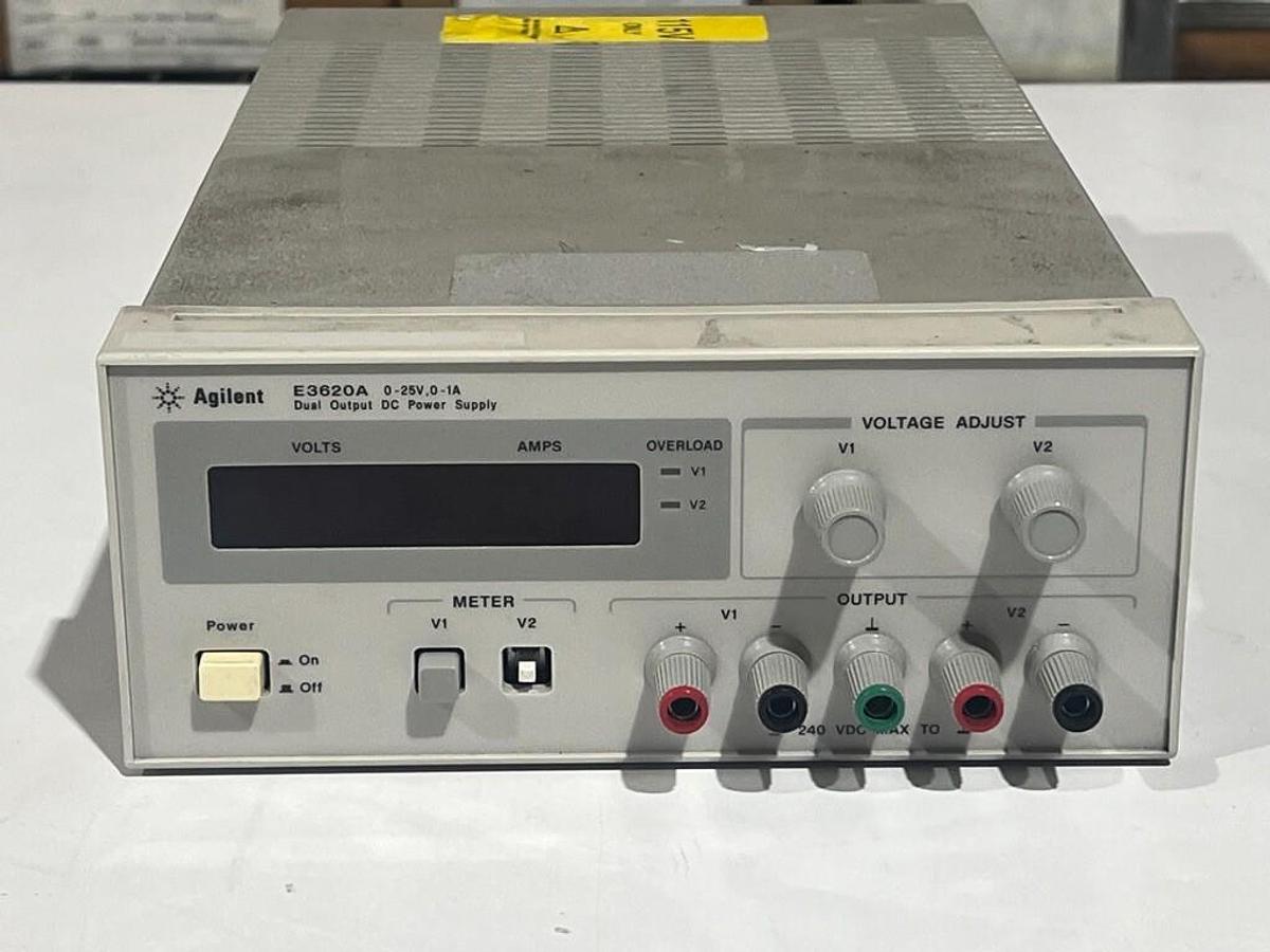 Used Hewlett Packard HP E3620A 0-25V, 1A Dual Output Adjustable DC Power Supply