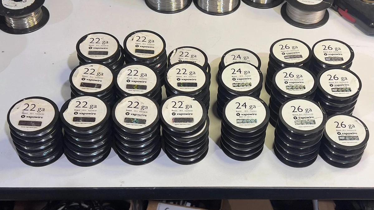 Vapowire Lot: 89 Each 30 Ft Spools Resistance Wire - TEMCo Titanium Nichrome A1