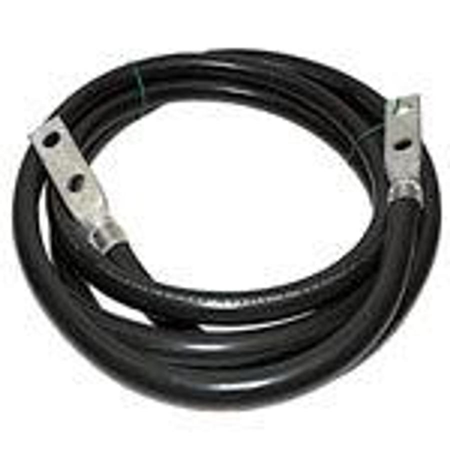 Used 600V X-Flex MTW/THW/AWM Ground Cable 4/0AWG VW-1; Burndy YAV28L2NTCFX lug on each end, 2-holes 1/2"D, 1-3/4" Stud Hole spacing. 16' long ES4879