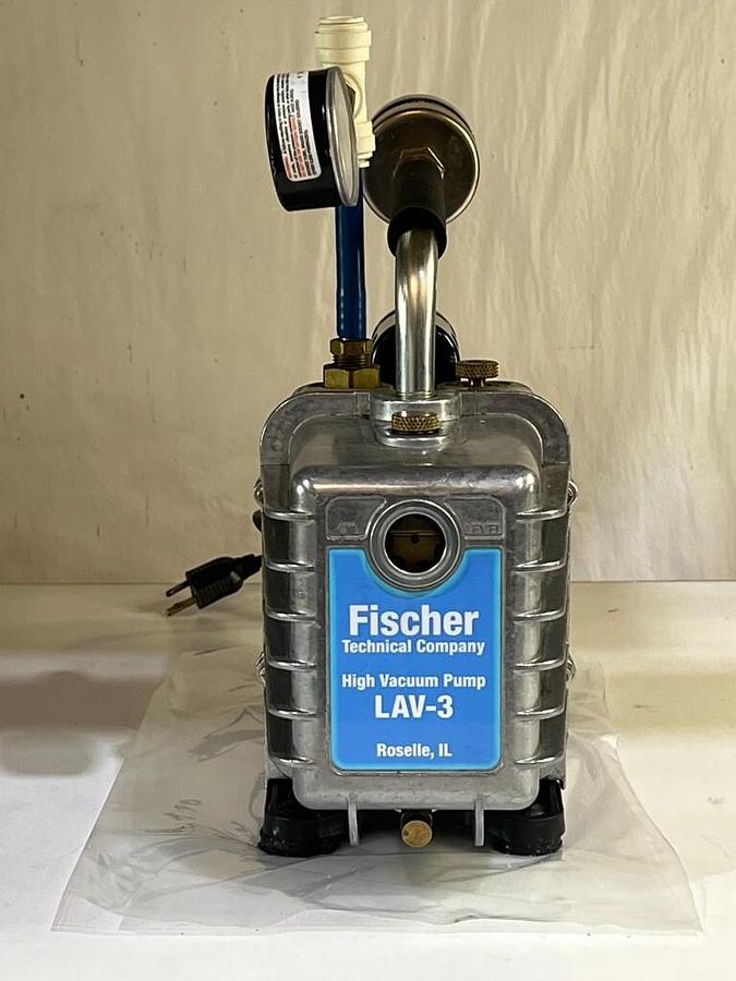 Used Fischer Technical Company LAV-3 (3CFM) 110V High Vacuum Pump with Gauge