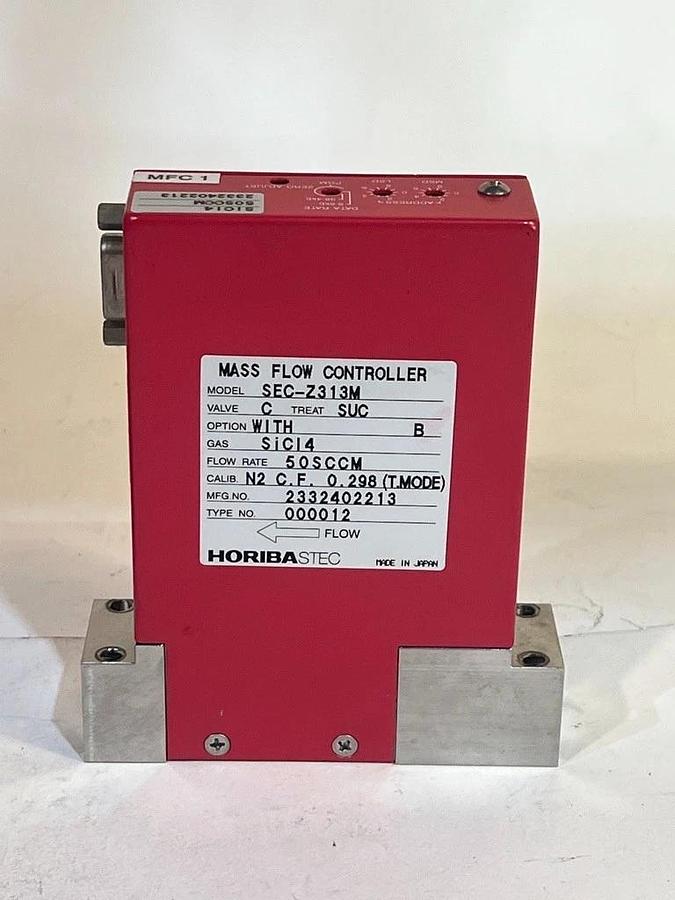 Used Horiba Stec Mass Flow Controller SEC-Z313M Gas SiCl4, Flow 50 SCCM, Type 000012