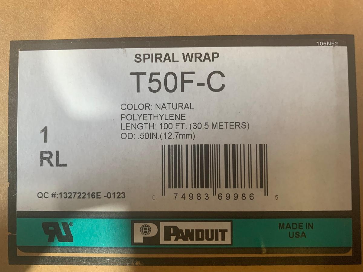 Used Spiral Wrap Color Natural Polyethylene 100’ (30.5 Meters) .50” OD (12.7mm) ES7768
