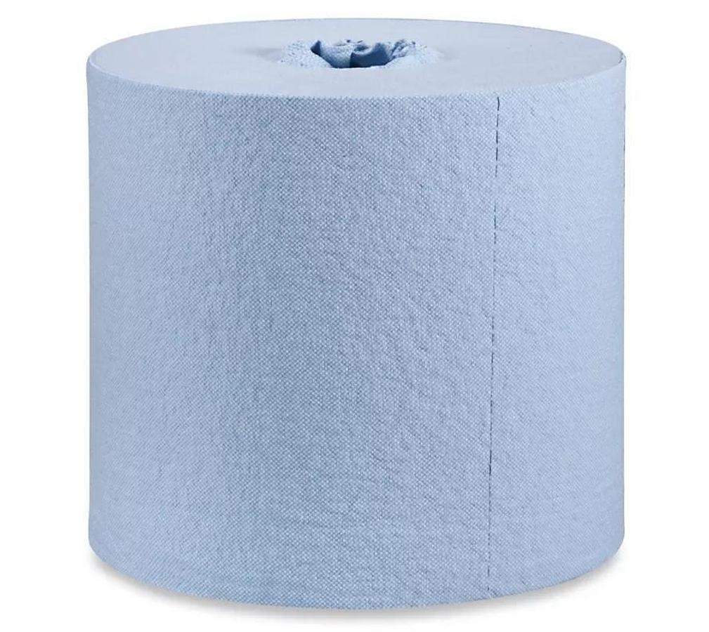 Uline S-11740 Case of 4 Rolls - Center Pull Wipers 8" x 13" - Blue S-11740BLU