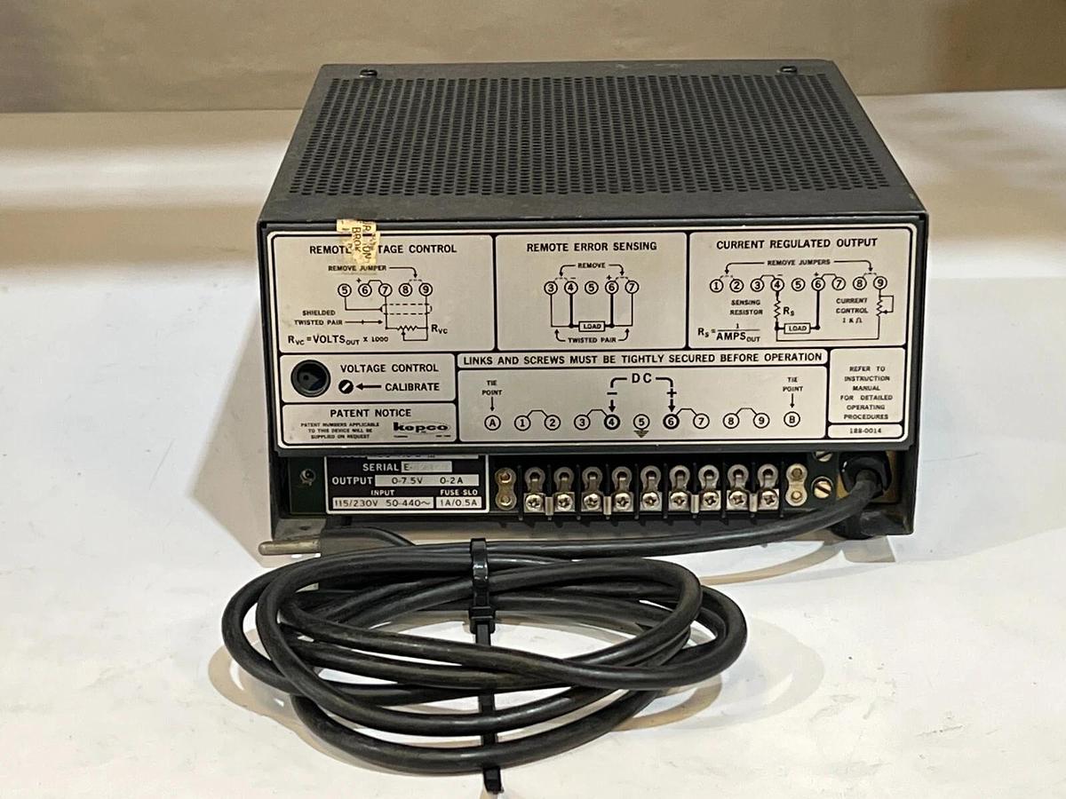 Used Kepco ABC 7.5-2M 7.2 Volt Regulated DC 2 Amp Power Supply