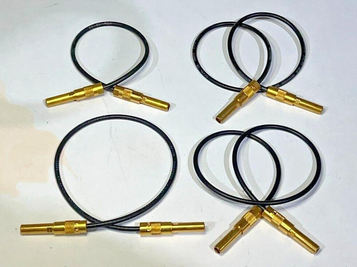 Used Lot of 4 Gold Plated Trompeter PL-1 Coaxial Cables PCW-12-50 PCW-18-50 PCW-24-50