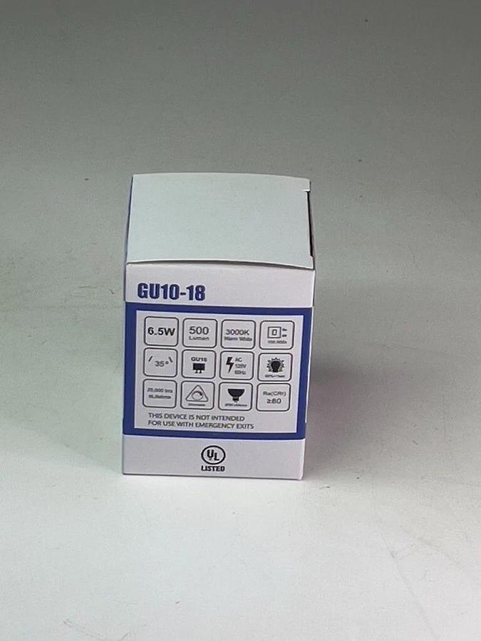 Used Lot of 5 Pieces: GU10 Base LED Bulb, 6.5 Watt, 500 Lumen, 3000K Warm White