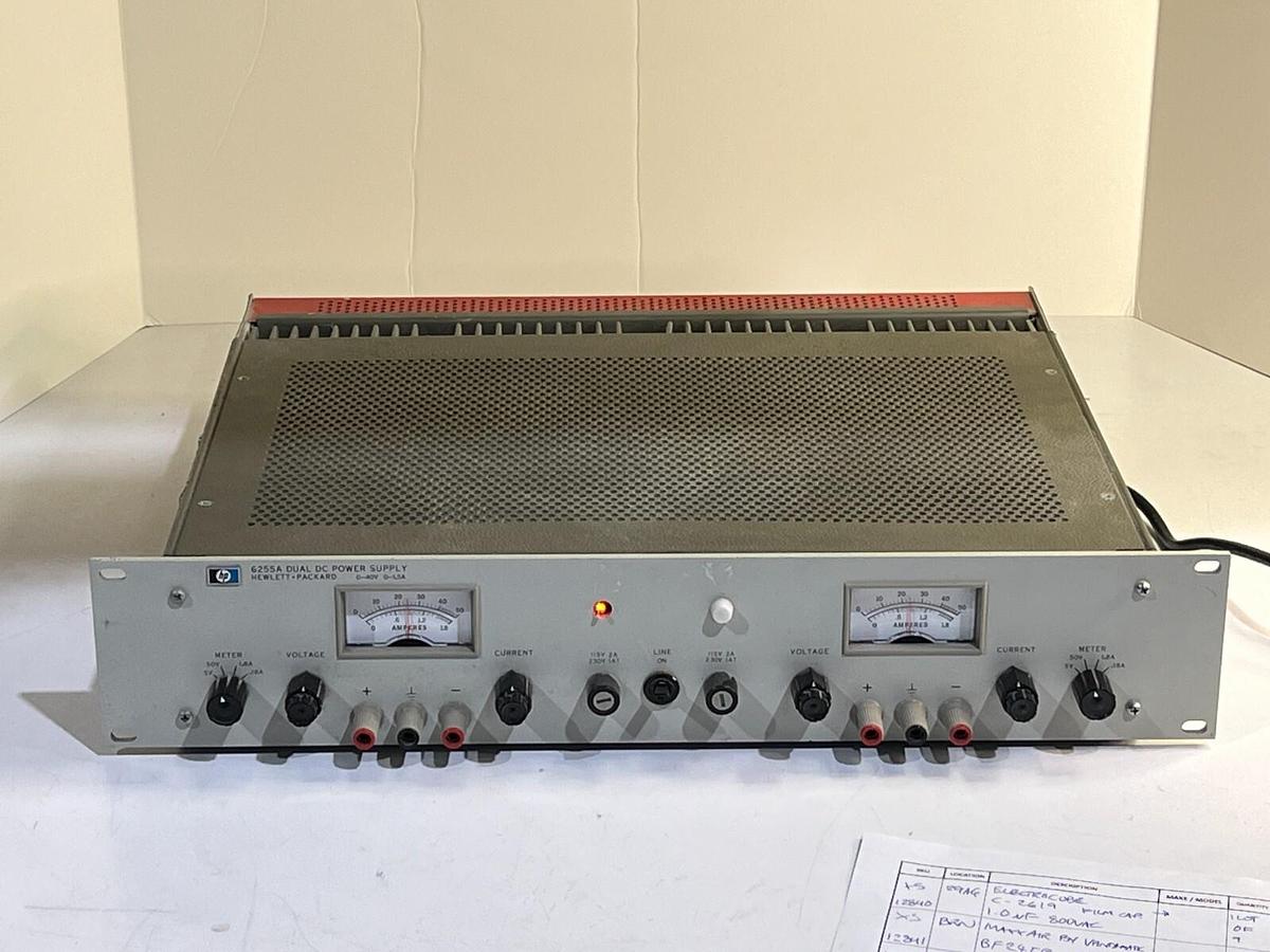 Used Hewlett Packard HP 6255A Dual DC Adjustable Power Supply 0-40V 0-1.5A