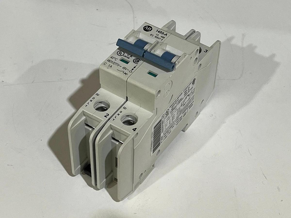 Allen-Bradley AB 1489-A2C010 SER.A - DIN Rail Circuit Breaker 1 Amp 2 Pole