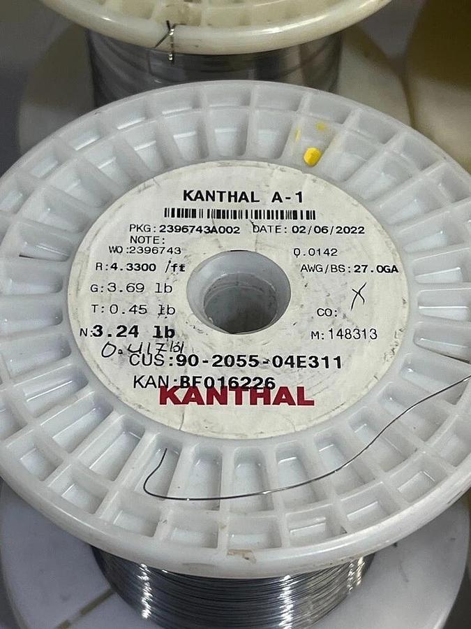 Used Kanthal A1 and Nikronthal 60 Resistance Wire Lot: 8 Spools, 2 Pounds Net Weight
