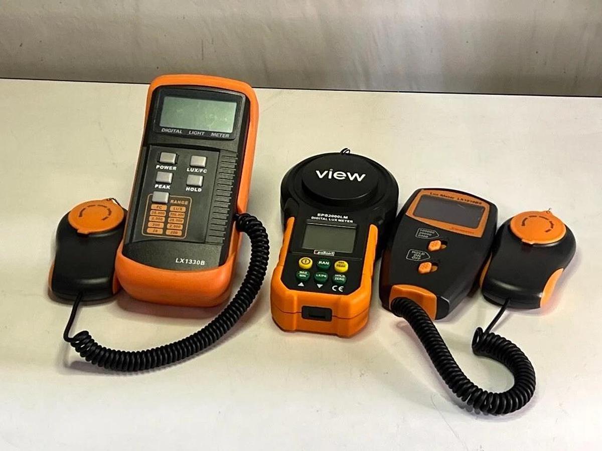 Used Lot of 4 Digital Lux Meters: 20250-00, EPS2000LM, LX1010BS, LX1330B
