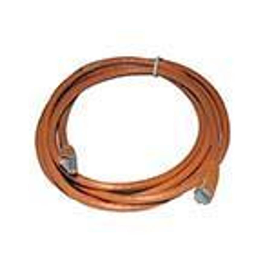 Used Cat-6 500mHz crossover UTP cable 550Mhz 7' long stranded 24AWG, Center spine, Orange PVC jacket, Molder boots ES6922