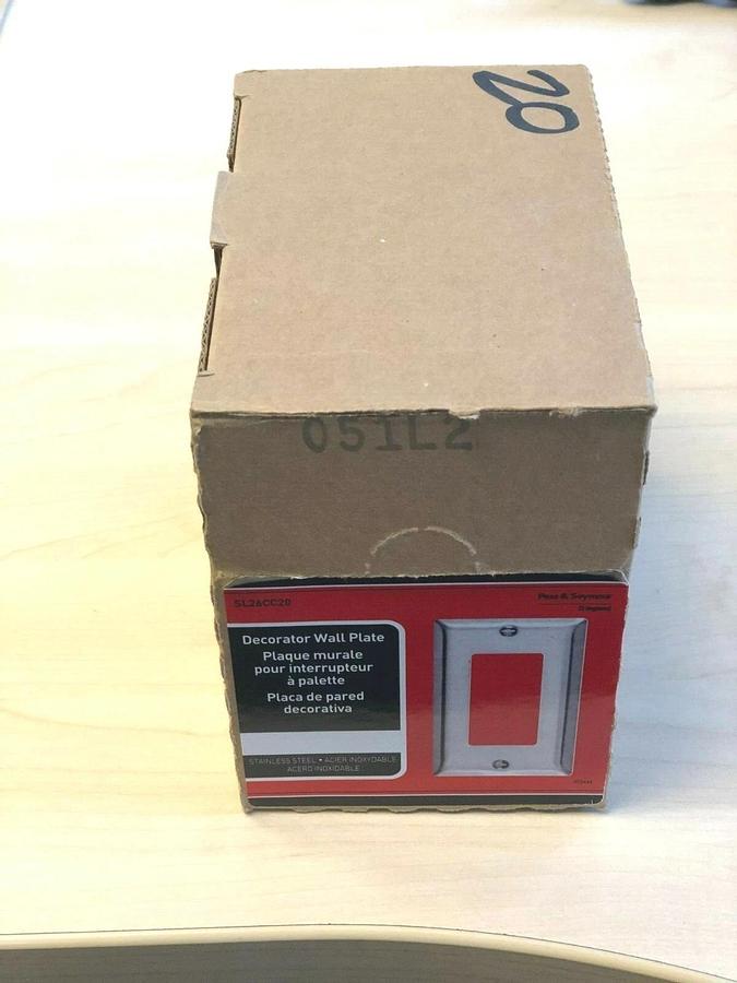 Used Box of 20 Pass & Seymour SL26-CC20 Decorator Wall Plate Stainless - Custom Holes