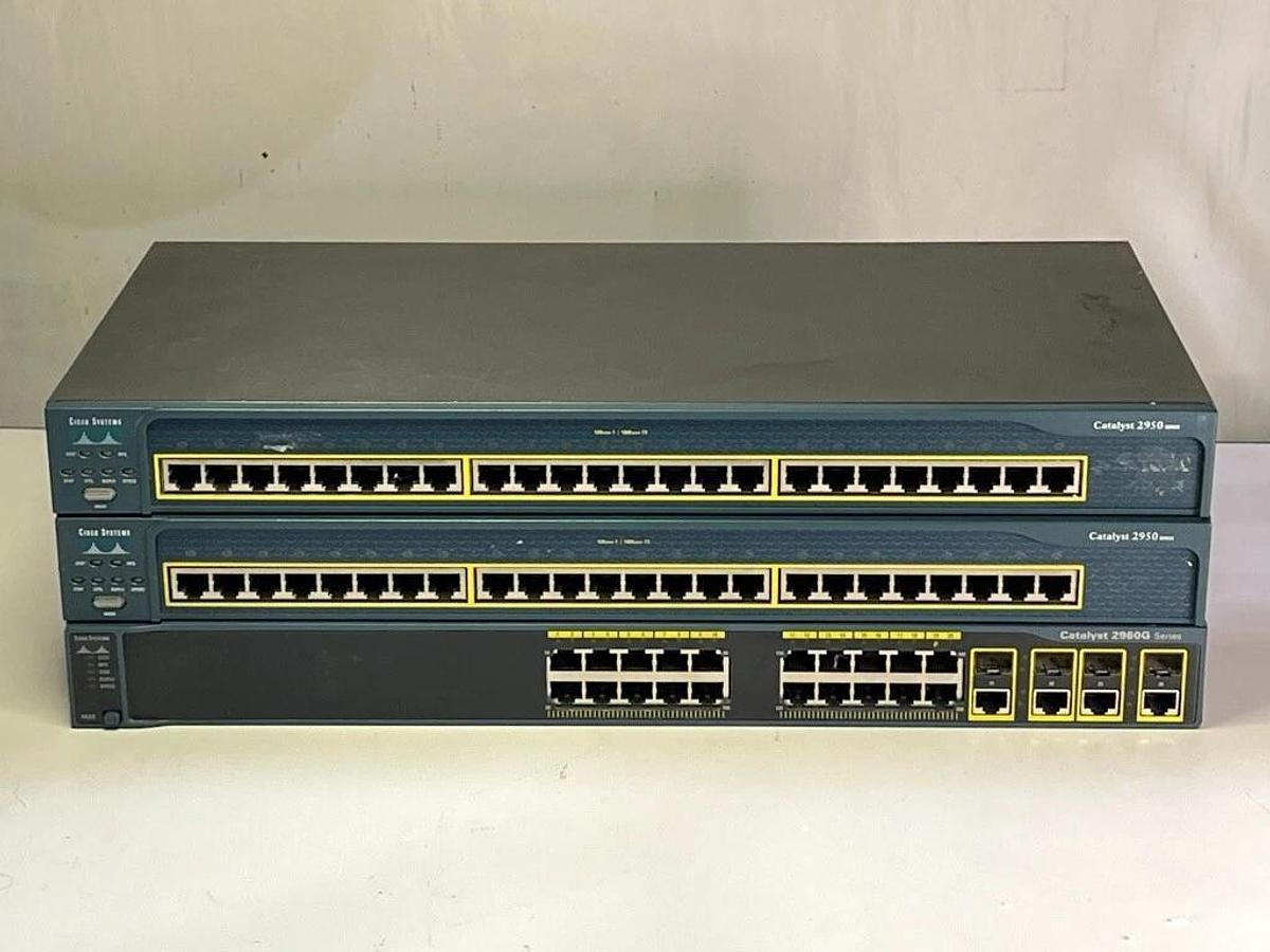 Used Lot of Cisco Switches 2 Each Catalyst 2950 Series & 1 Each Catalyst 2960G Series