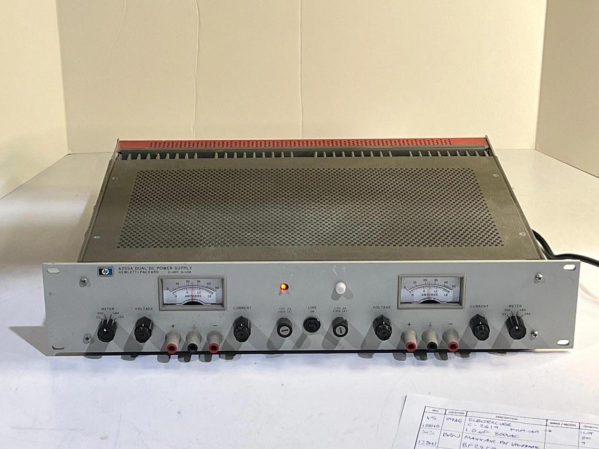 Used Hewlett Packard HP 6255A Dual DC Adjustable Power Supply 0-40V 0-1.5A