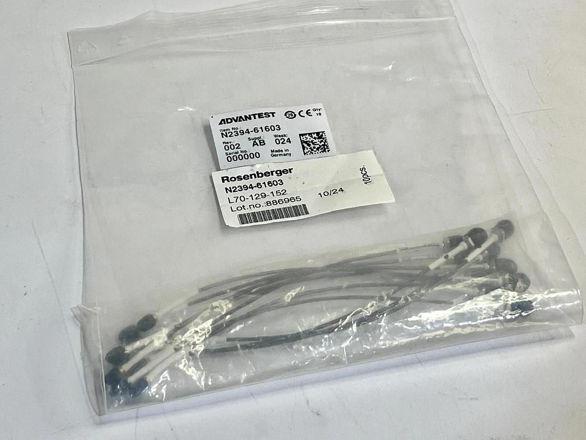 Lot of 10 Rosenberger N2394-61603 Rev 002 - RF Microwave Cables for Advantest