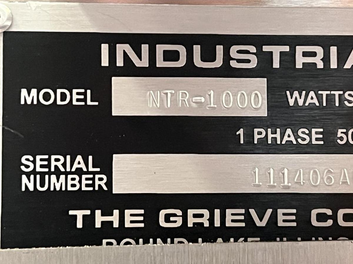 Used Grieve Model NTR-1000 High Temperature Bench Oven with Stand