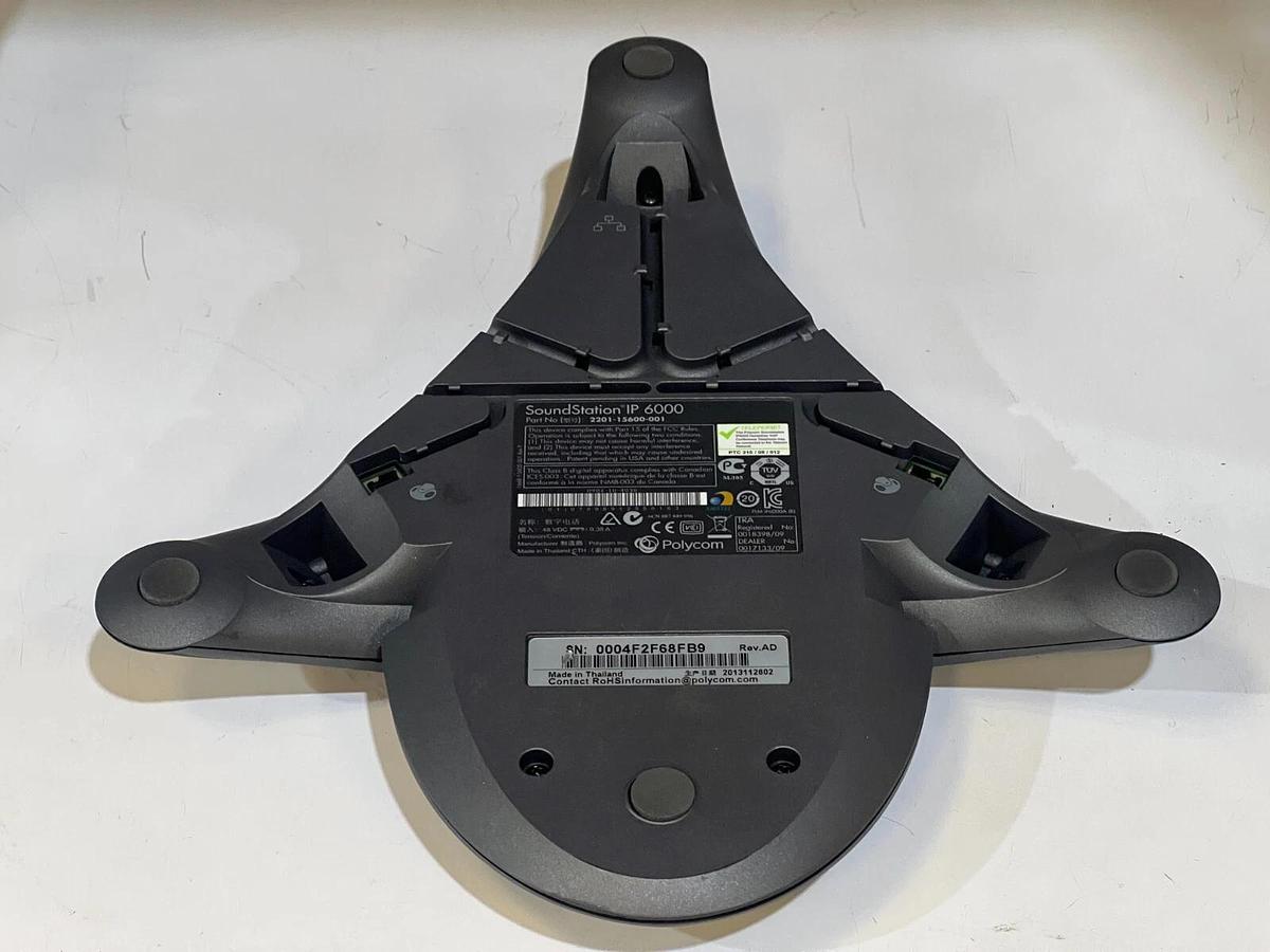 Used Polycom SoundStation IP 6000 P/N 2201-15600-001 + POE Power Supply & Microphones