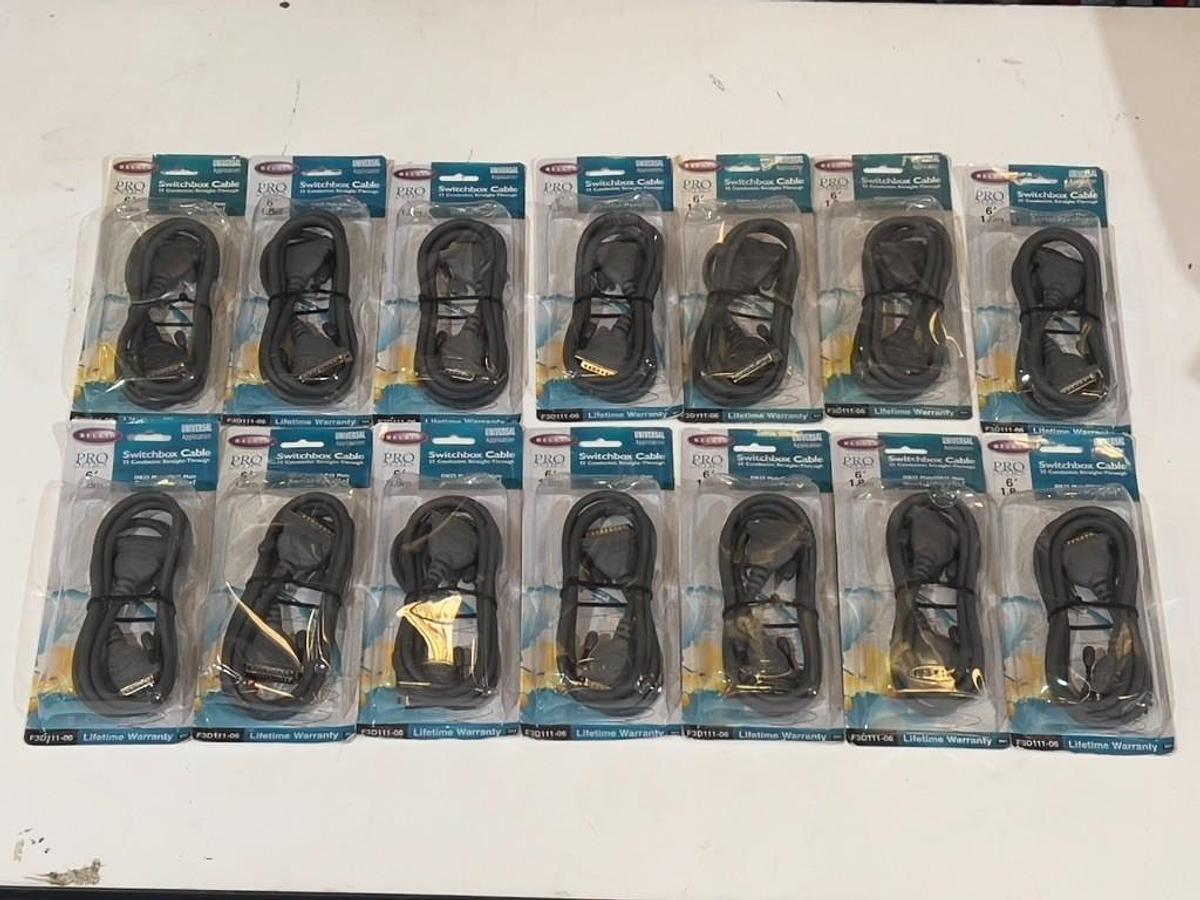 Used Lot of 14 Pieces: Belkin F3D111-06 DB-25 Male-Male 6 ft Parallel Cable 25-Cond. 722868100523