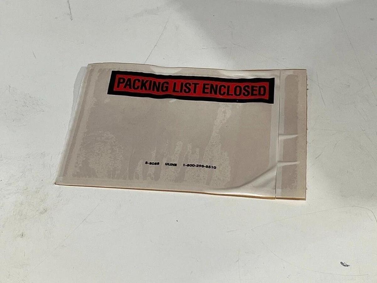 Carton of 1000 Uline S-8088 Super Stick Packing List Envelopes - 4 1⁄2" x 6"