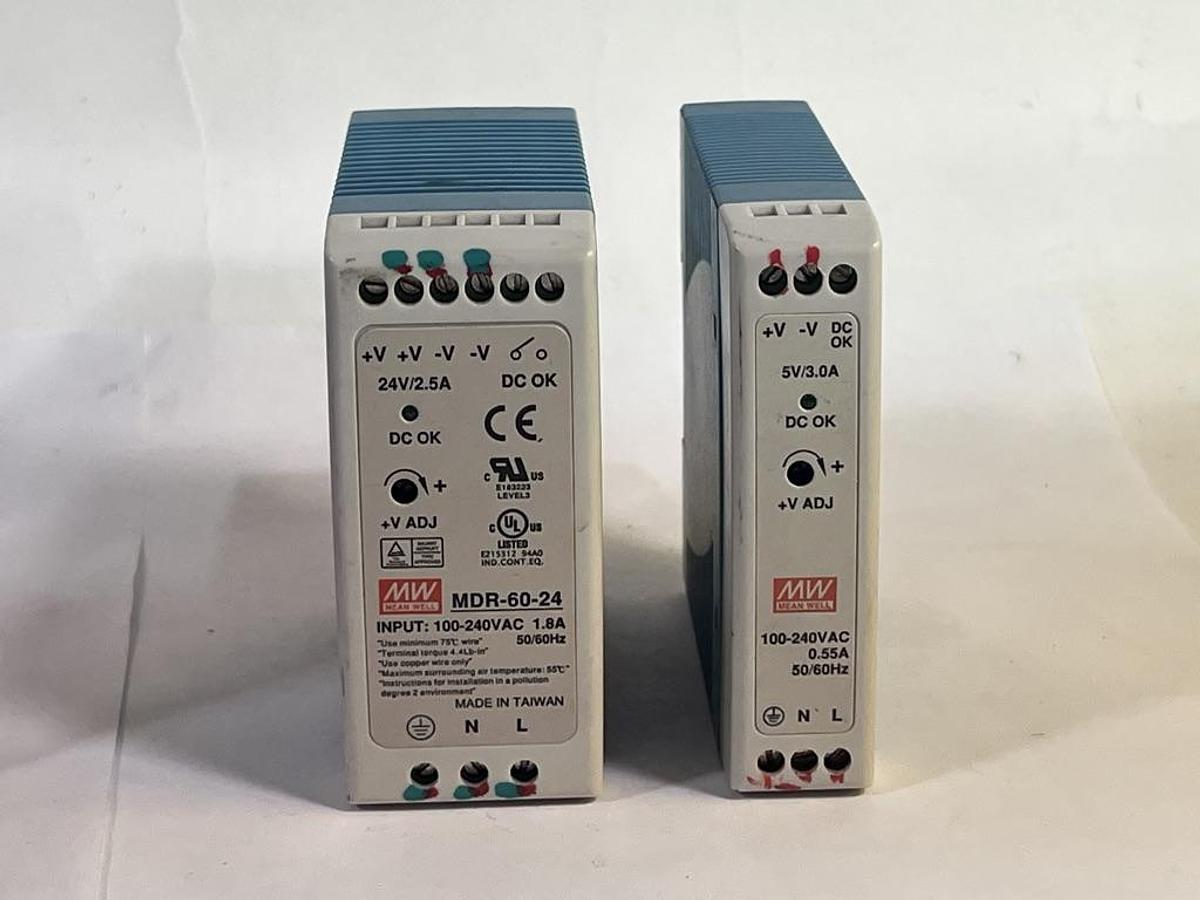 Lot of 8 Assorted Mean Well DIN Rail Power Supplies