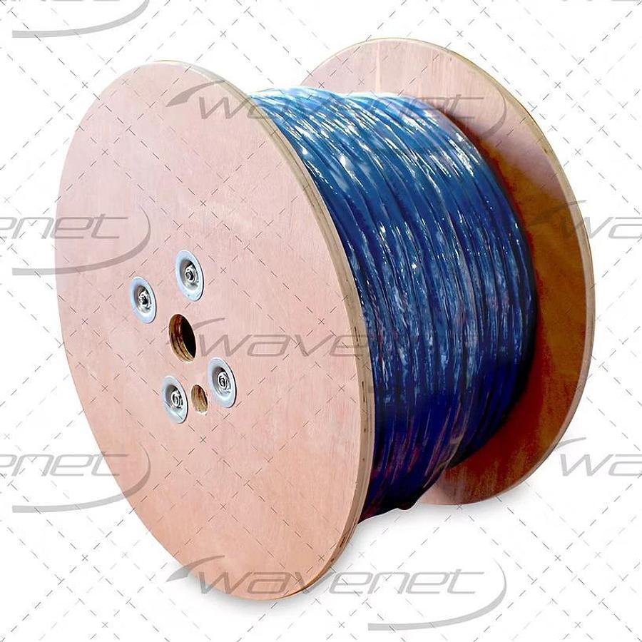 Used Wavenet H25E26QMBL2 (2) CAT5E 350MHz UTP + (2) RG-6 Quad-Shield Cable 500Ft Blue