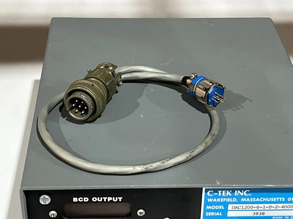 Used C-Tek, Inc. Model DAC1200-6-1-0-4000 Degrees Encorder Readout w/ Mil-Spec Cable