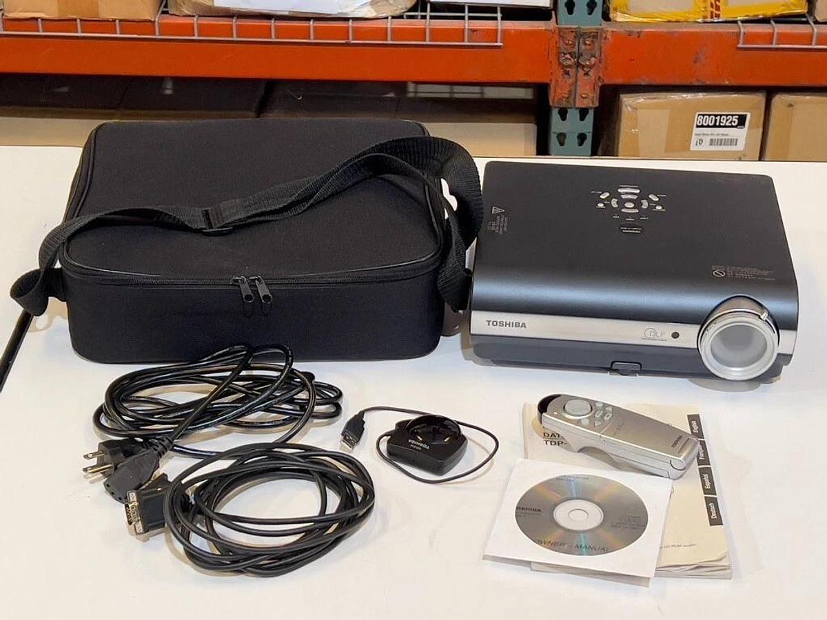 Used Lot of 3 Toshiba LCD & DLP Projectors: TLP-B2, TLP-T61M with Camera, & TDP-T45