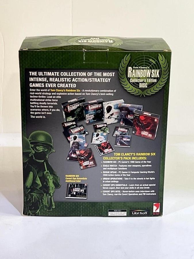 Used Retro PC Gaming Lot GB-VH750 Force Feedback Headphones, Rainbox Six, Ghost Recon