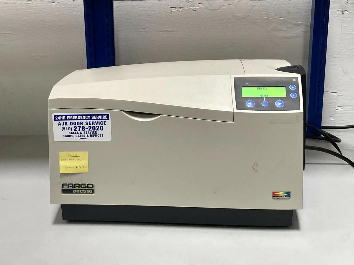 Used Fargo DTC510 X001000 085301 Direct to Card 510 ID Printer Sold AS-IS for Parts