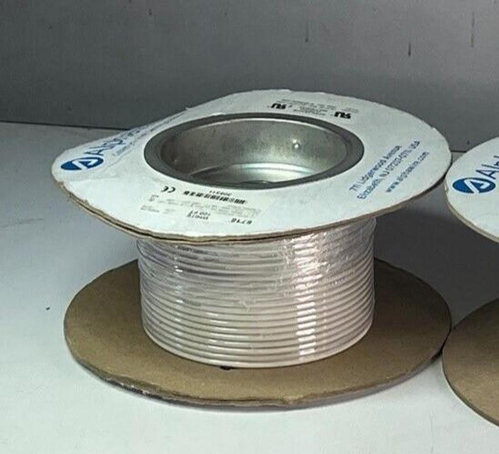 Used Alpha Wire 6718 WH005 100ft 12AWG Hook-up Wire 65/30 MPPE Spool